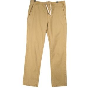 Marine Layer Womens Tan Khaki Organic Cotton Chino Joggers Drawstring Pants M